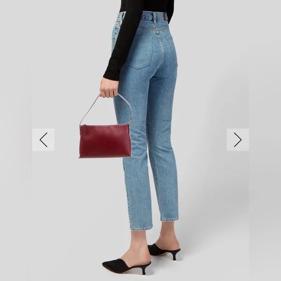 Burberry Deep Red Burgundy Ox Blood Leather Top Handle Shoulder Bag - Picture 2 of 6